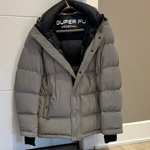 Grey Holographic Aritzia Super Puff